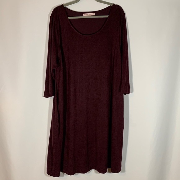 Penningtons Dark Mauve Knit Sweater Midi Dress - Picture 1 of 9